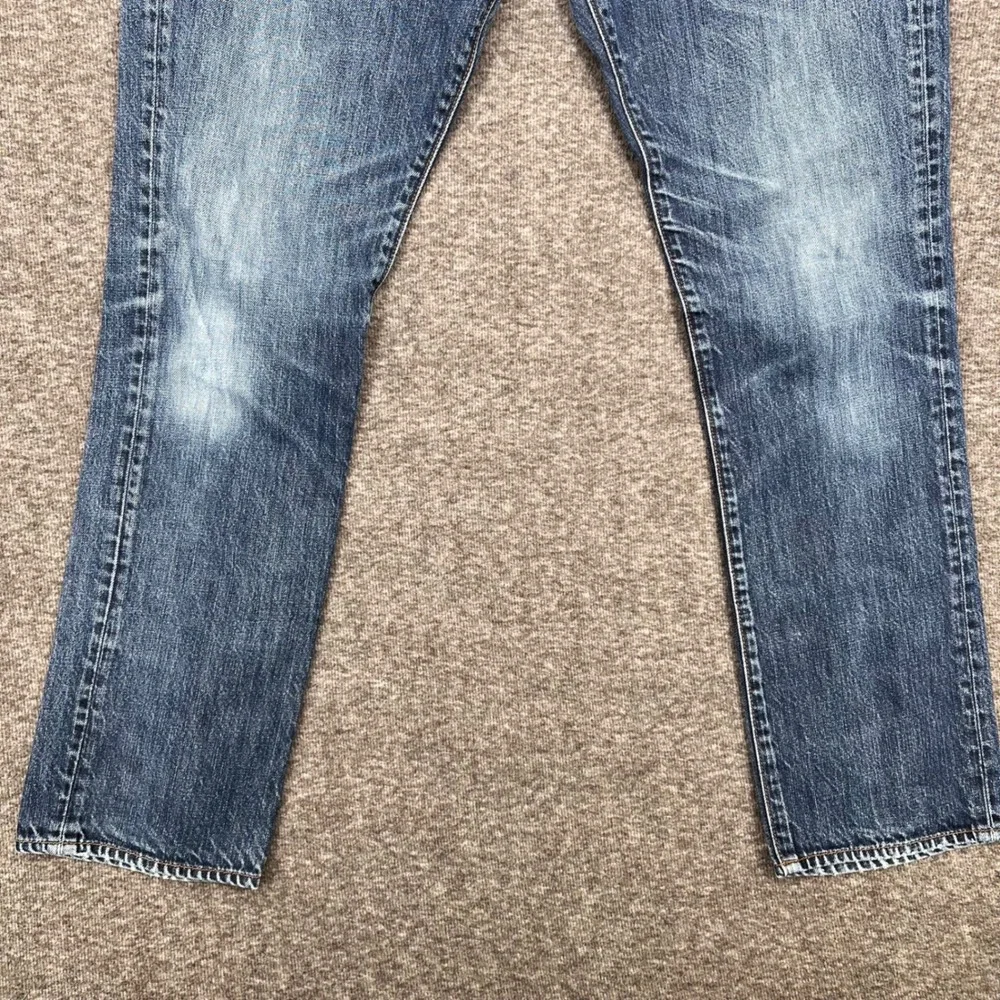 Gap 1969 Slim Fit Straight‎ Relaxed Mens Jeans Blue Medium Wash Distressed 31